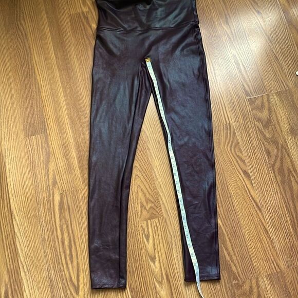 Spanx Faux Leather Leggings in Color Wine Size L NWOT - Picture 9 of 12